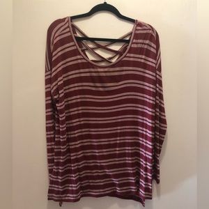 Pink Rose Long Sleeve Top with Back Design
